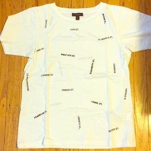 J. Crew Downtown NYC Street Names Short Sleeve Tee
